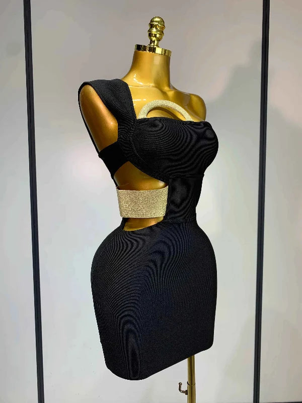 Chloe Sexy Backless Black Bodycon Bandage Mini Dress