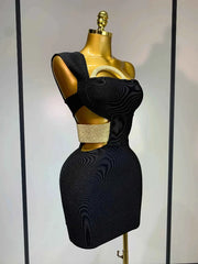 Chloe Sexy Backless Black Bodycon Bandage Mini Dress