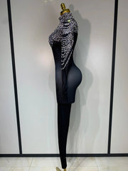 Audre Luxury Rhinestone Stretch Jumpsuit