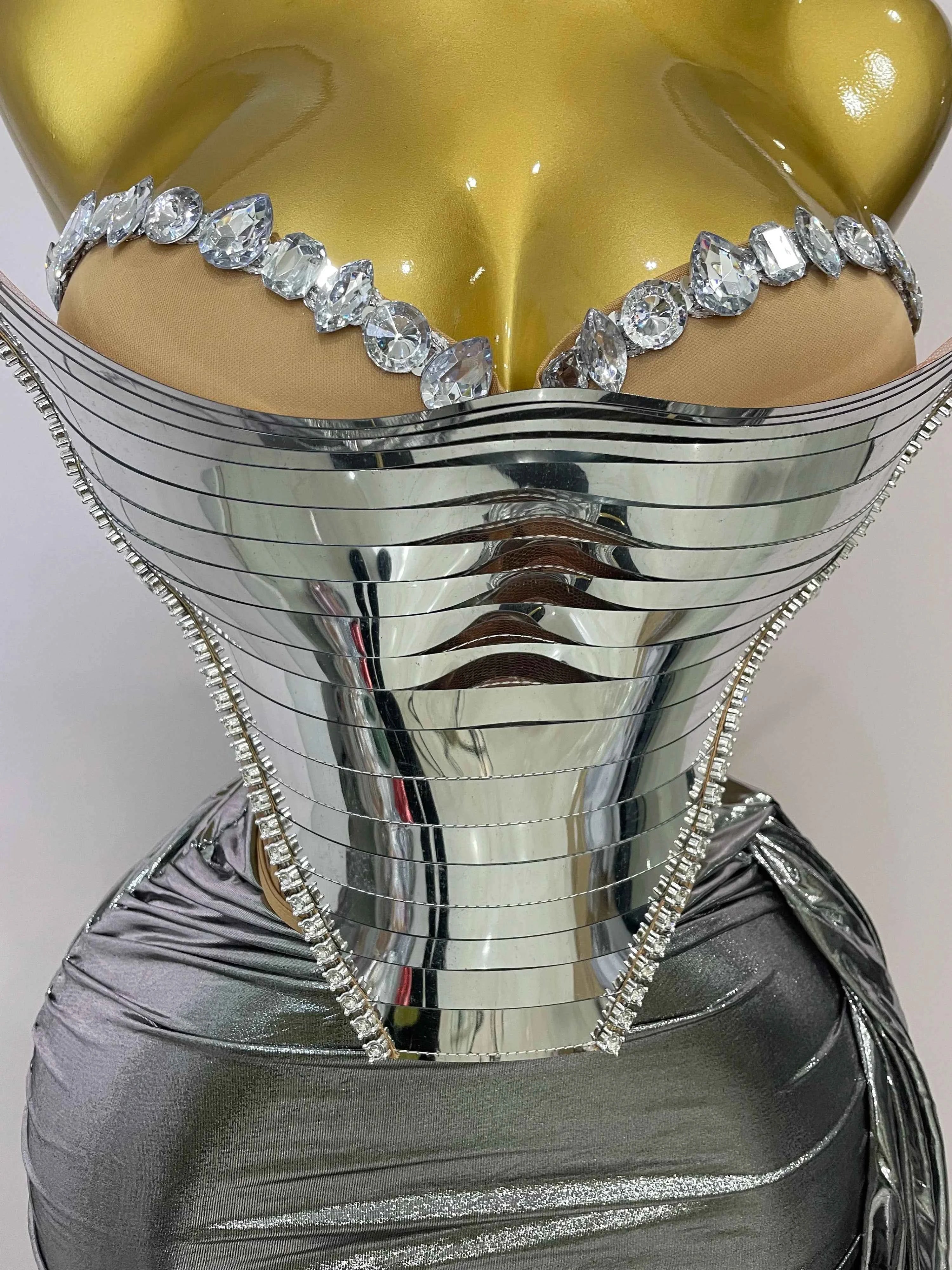 Belle Sexy Two-Piece Top with Sparkling Gold Sequins Birthday Outfit