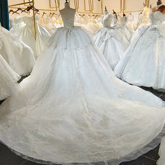 Crystal Strapless Princess Gown Wedding Dress