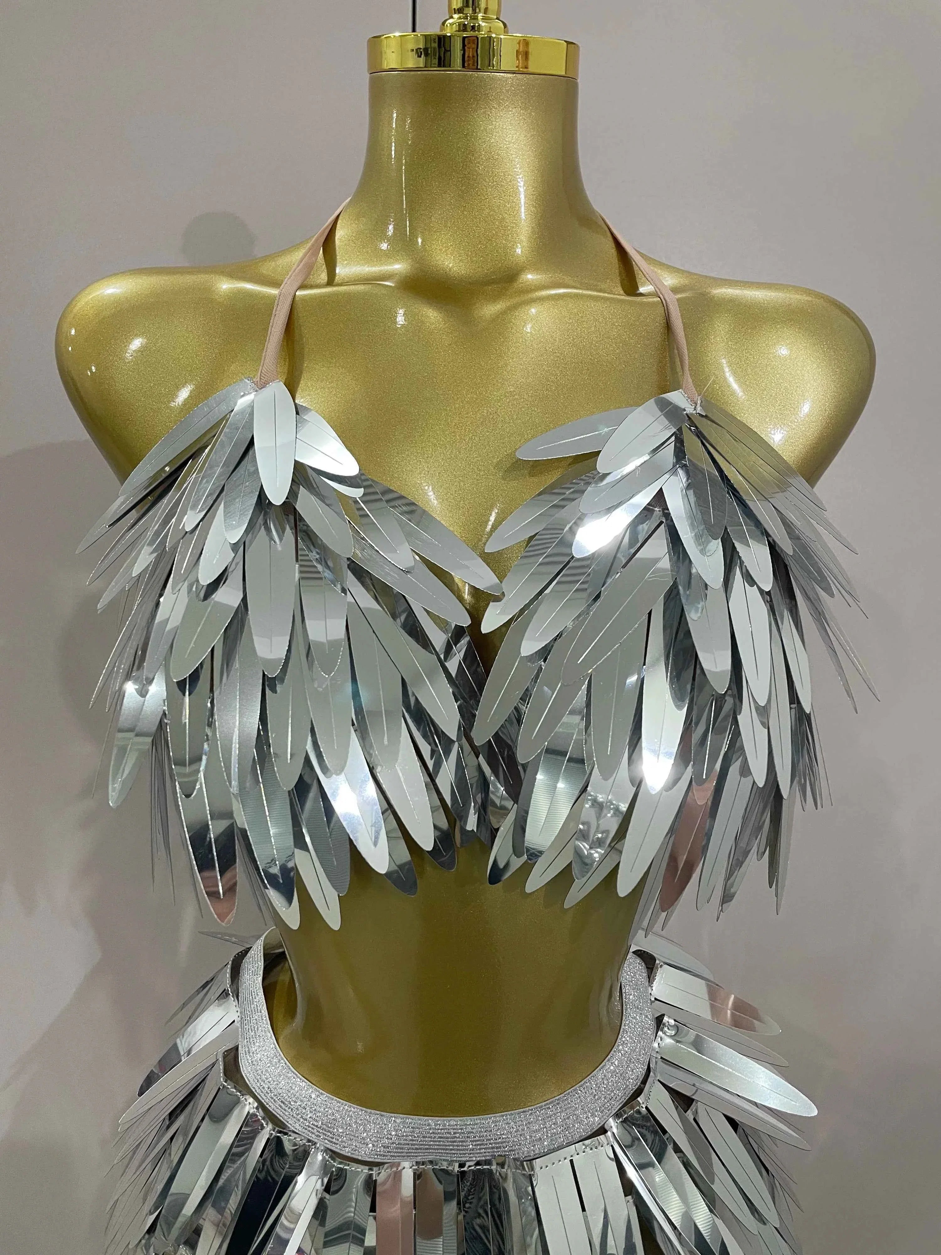 Abigail Shiny Mirror Two Piece Stage Costume Set