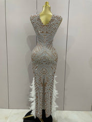 Ari Feather Evening Dress