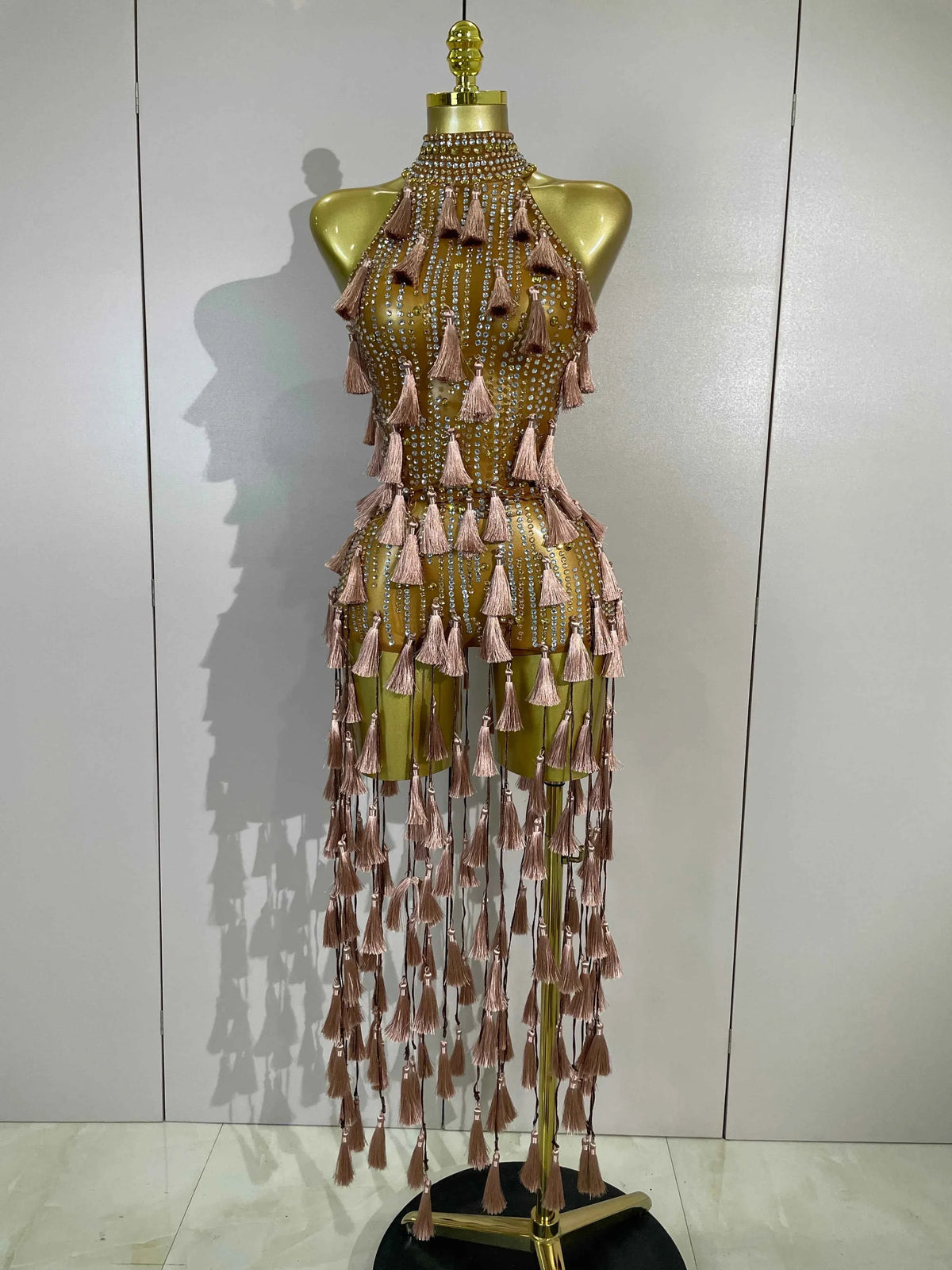 Destiny Sparkle Diamond Mesh See-Through Bodycon Bodysuit