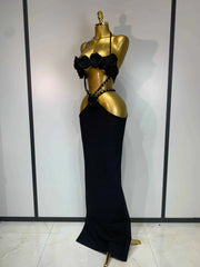 Blanca Halter Backless Maxi Long Bodycon Bandage Dress