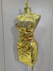 Azura Diamonds Crystal Sexy Mesh See Through Bodycon Mini Dress