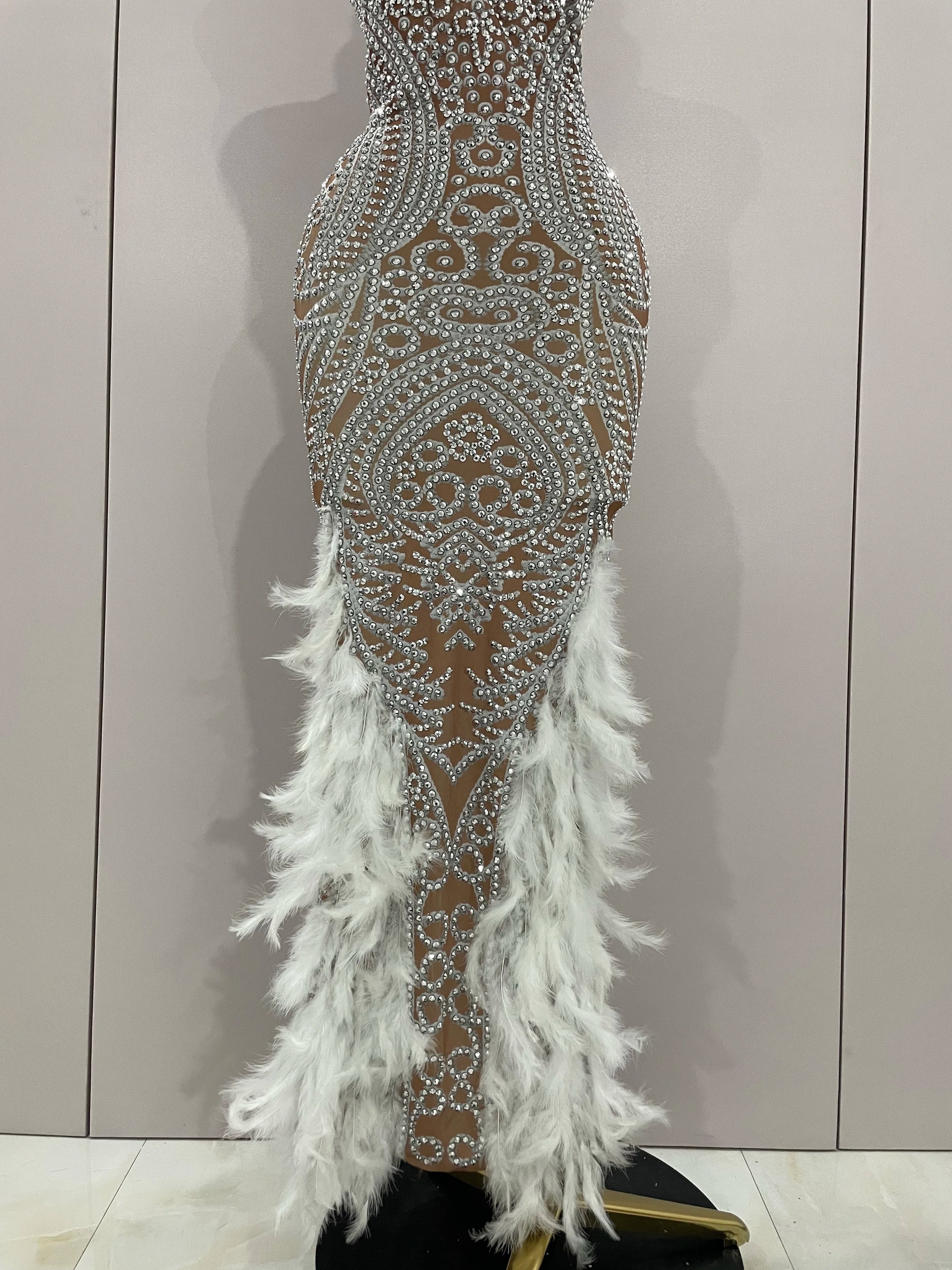 Ari Feather Evening Dress