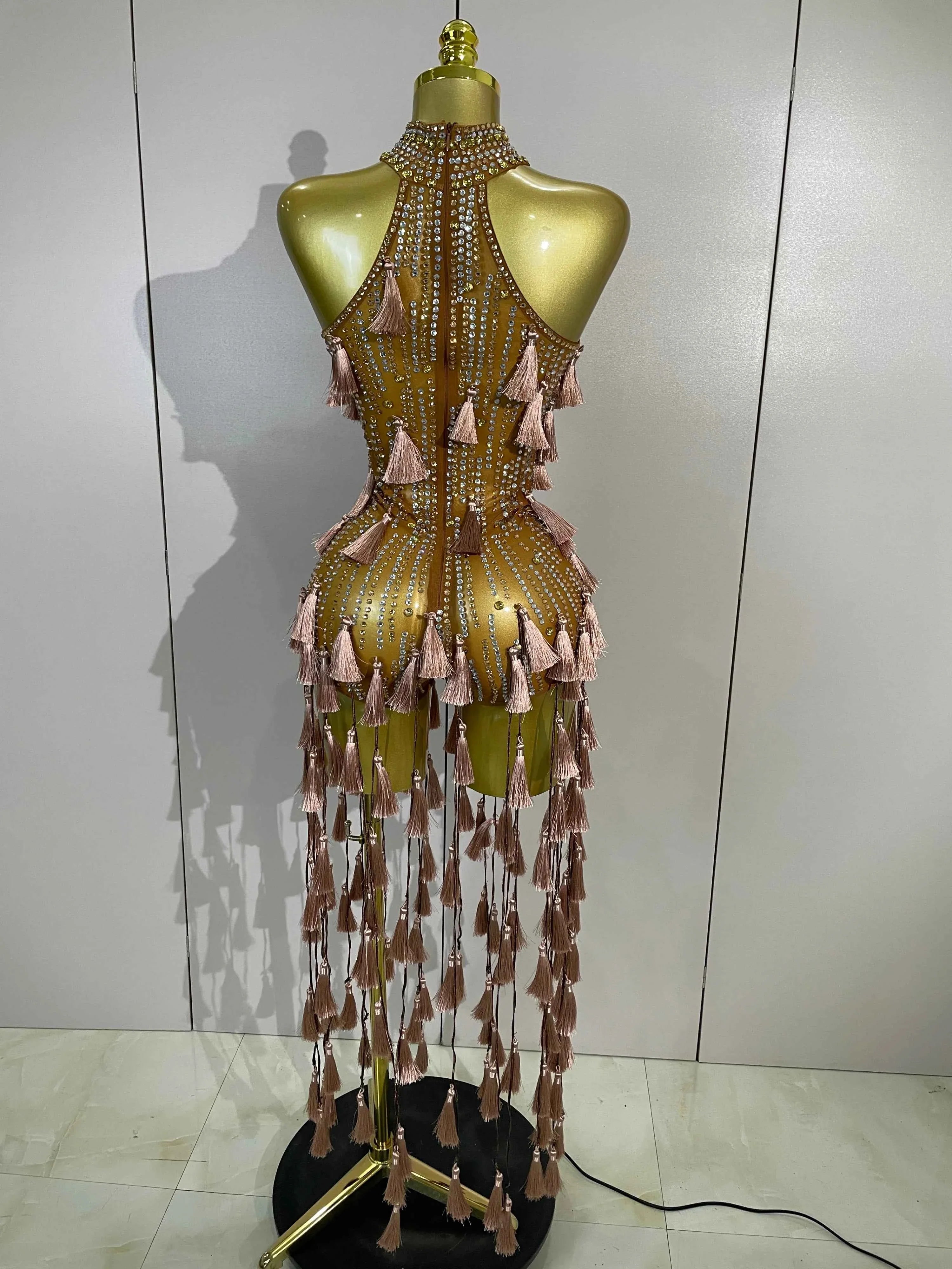 Destiny Sparkle Diamond Mesh See-Through Bodycon Bodysuit