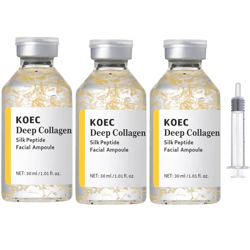 Deep Collagen Silk Peptide Intensive Lifting Ampoule Korean Anti-Aging Serum for Face with Collagen Skin Tightening & Firming