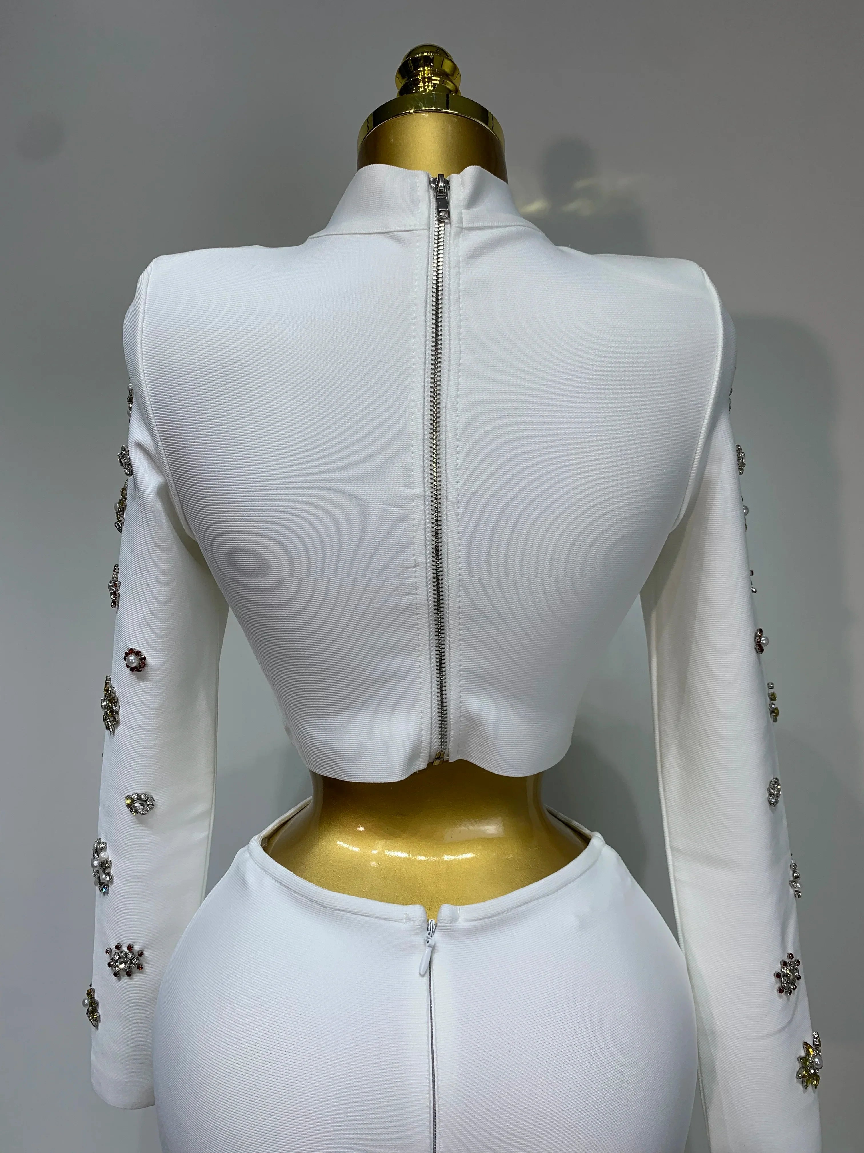 Claudia Luxury Pearl & Diamond Two-Piece Set – Women's Long Sleeve