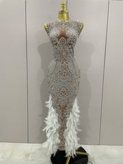 Ari Feather Evening Dress