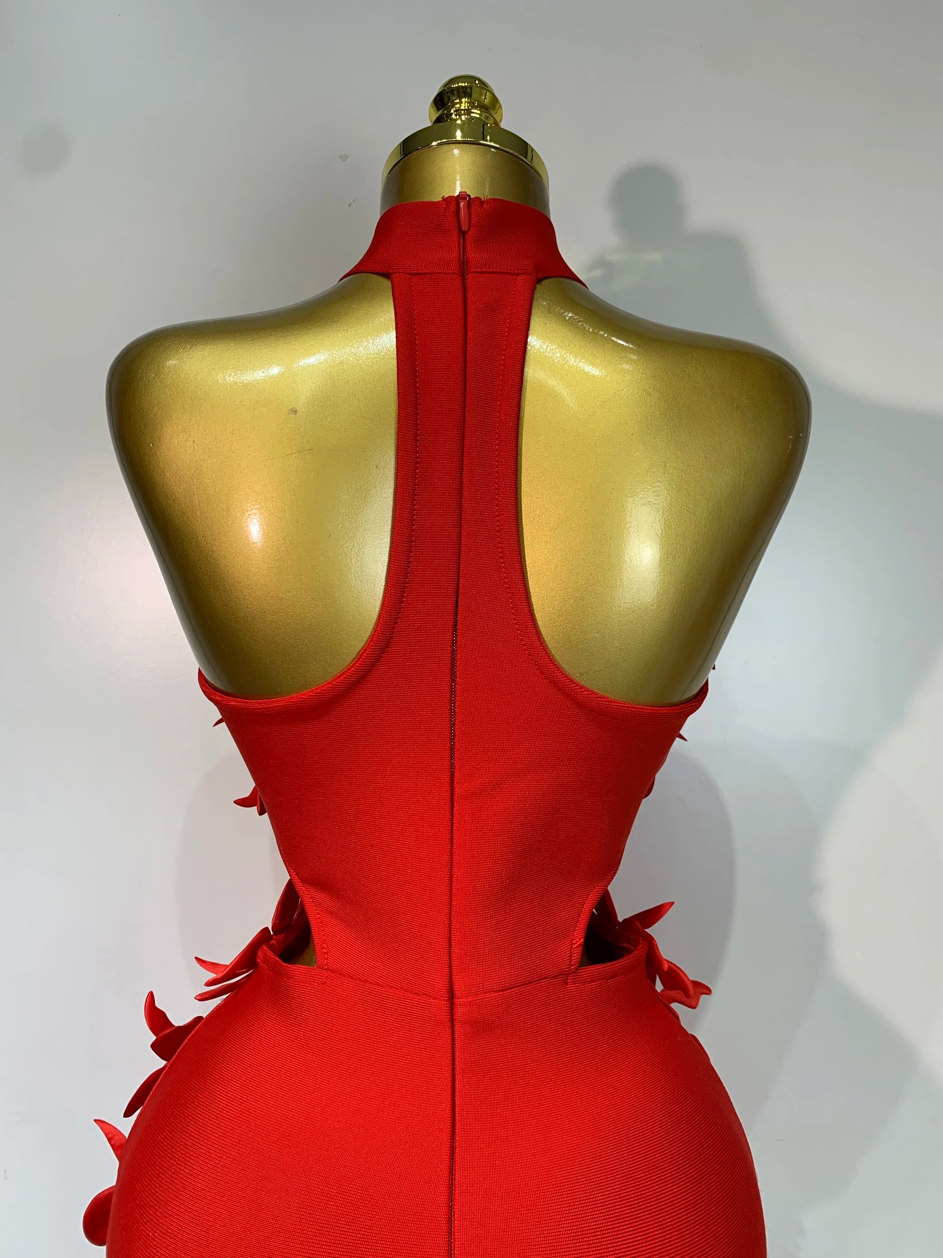 Ada Sexy Sleeveless Flower Hollow Out Evening Party Bandage Dress