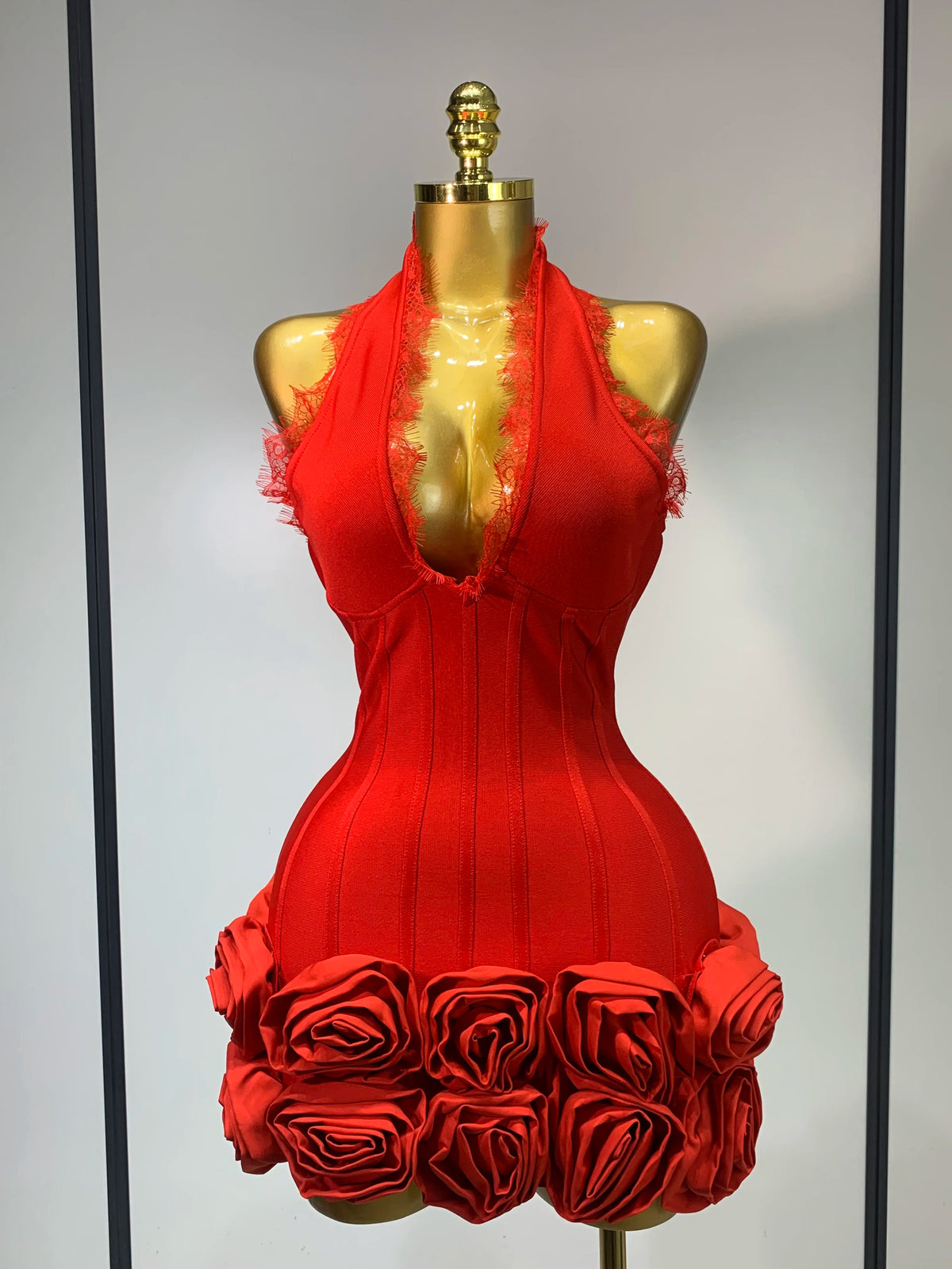Alessia Halter Applique Bandage Dress