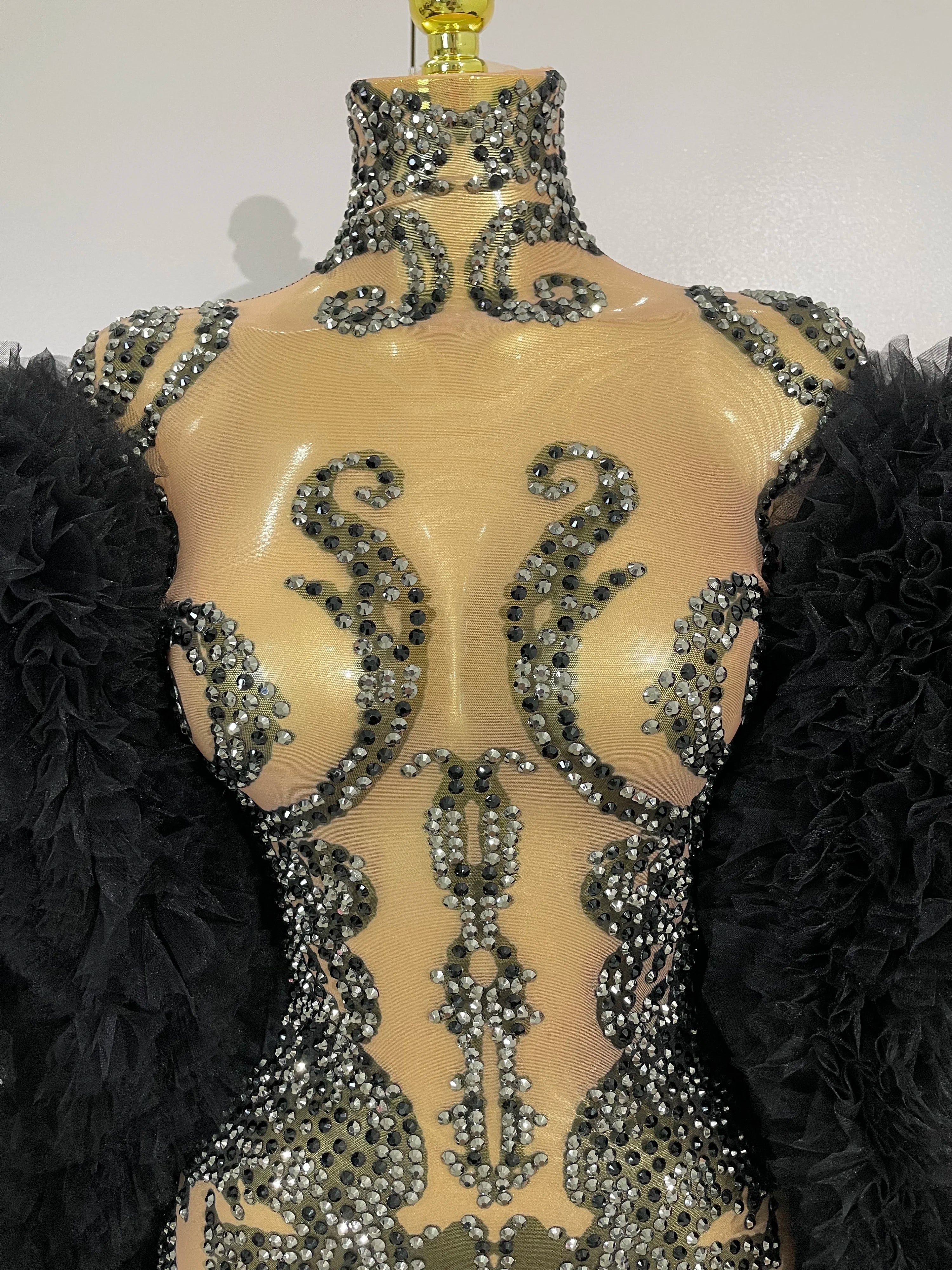 Cora Black Sparkly Mini Dress