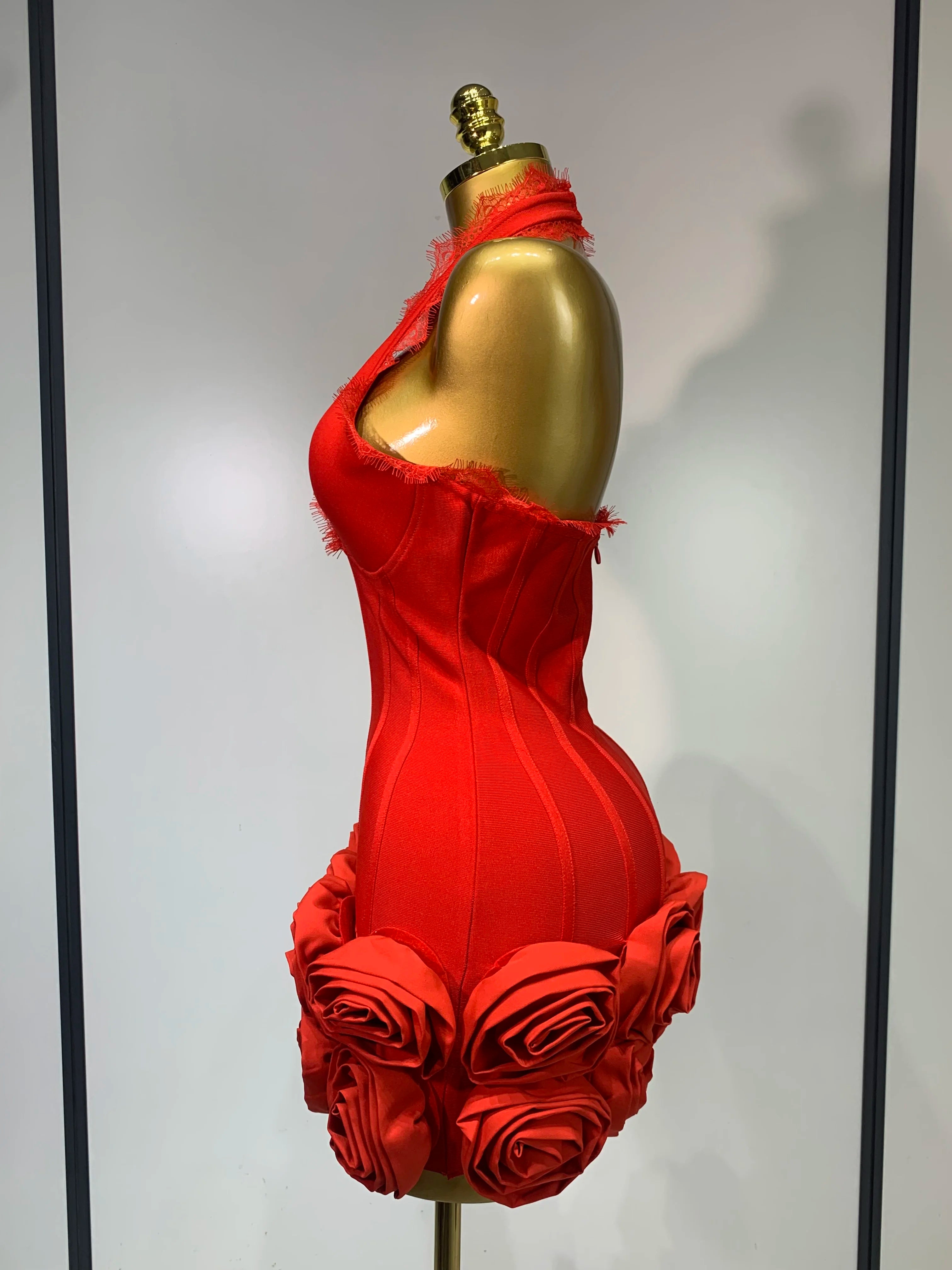 Alessia Halter Applique Bandage Dress