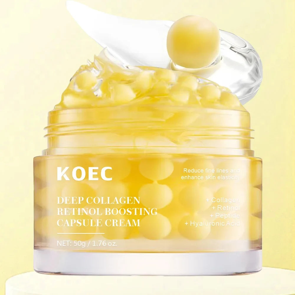Deep Collagen Rentinol Boosting Capsule Cream, Skin Firming, Hydration Face Moisturizer for Dry Skin, Wrinkles