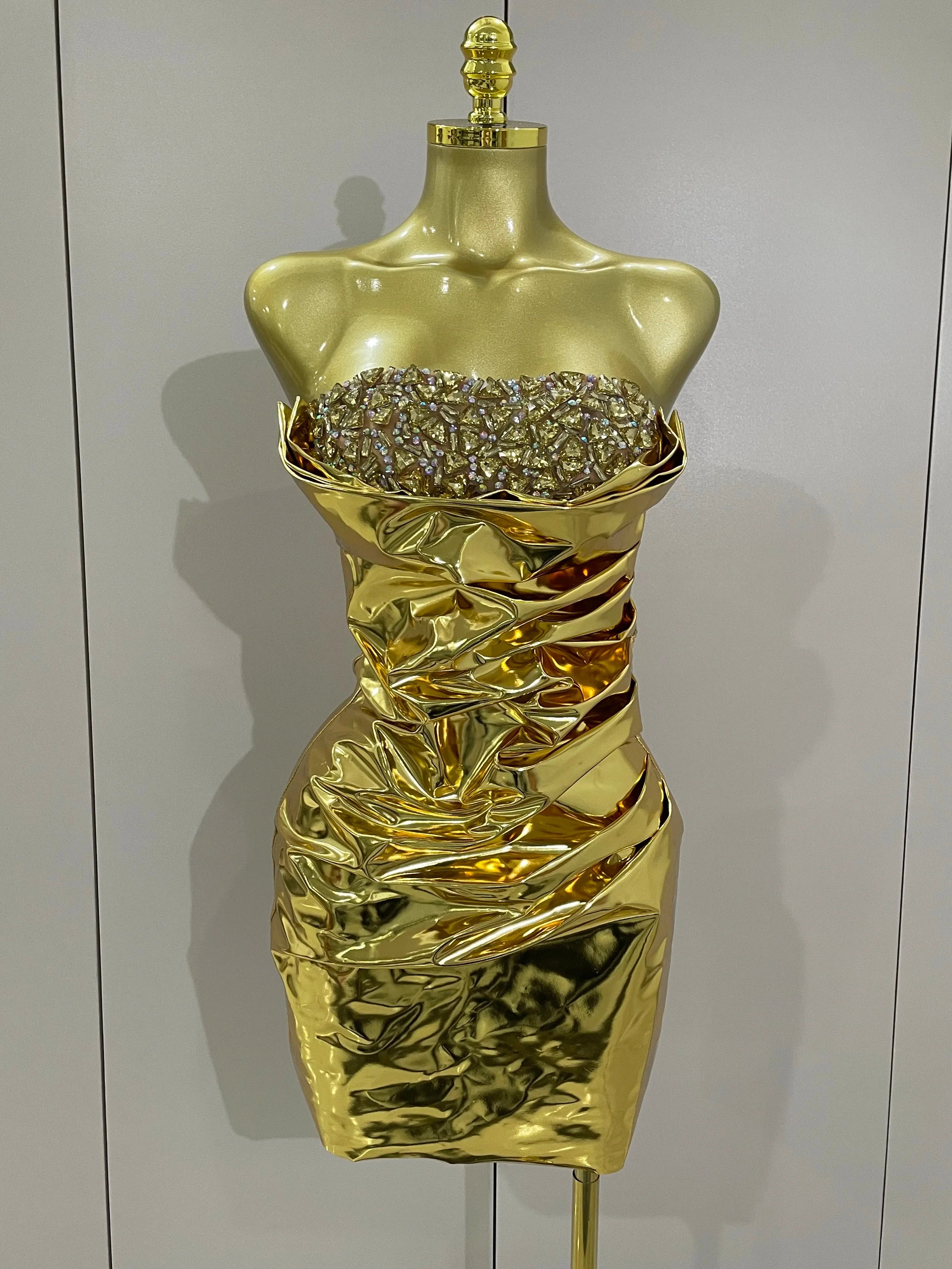 Azura Diamonds Crystal Sexy Mesh See Through Bodycon Mini Dress