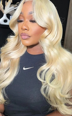 613 Blonde Body Wave Human Hair Wig – 13x4 HD Lace Front Pre-Plucked Wig