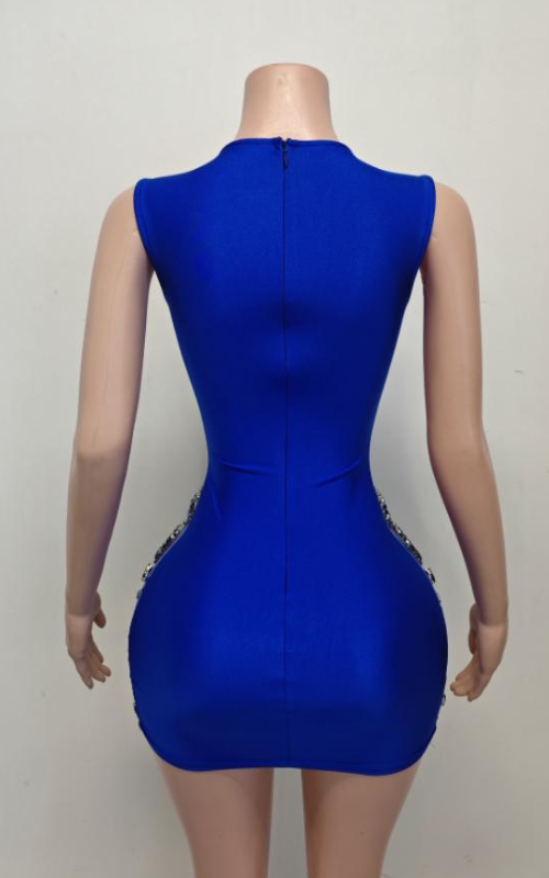 Angelique Crystal Beading See-Through Mini Birthday Dress