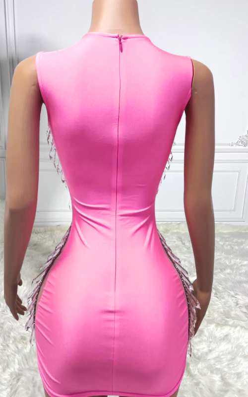 Dana Sparkly Water Drop Mesh Crystal Party Dress - Ready to Ship