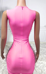 Dana Sexy Sparkly Water Drop Mesh Crystal Party Dress