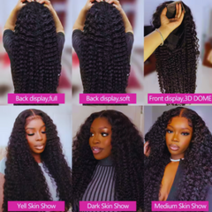 26 Inch Deep Curly Glueless Wig – 6x4 Transparent Lace Closure Human Hair, Ready to Wear