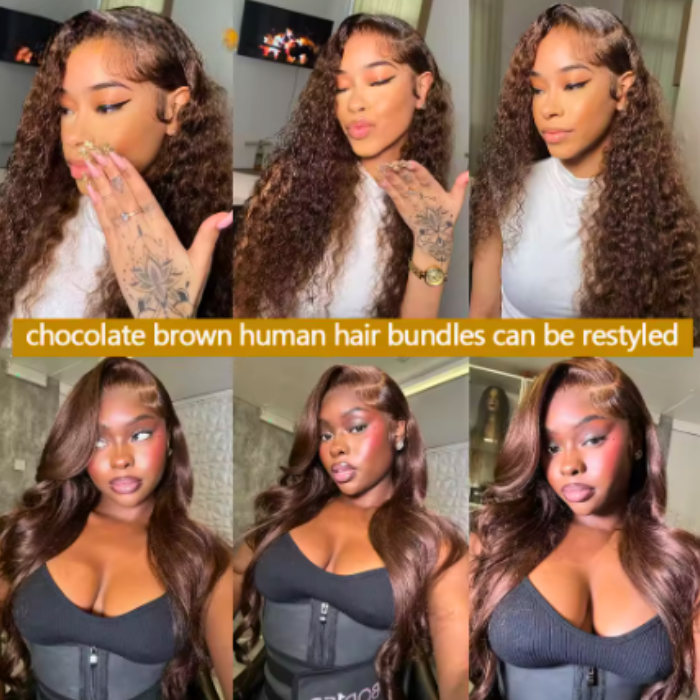 12A Chocolate Brown Straight Hair Bundles – 100% Brazilian Raw Human Hair Extensions