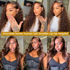 12A Chocolate Brown Straight Hair Bundles – 100% Brazilian Raw Human Hair Extensions