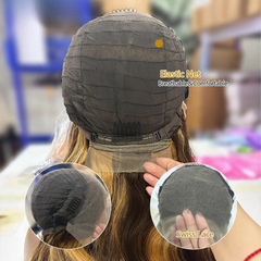 Blonde Highlight Lace Frontal Wig – 13x4 HD Transparent Curly Body Wave Human Hair Wig, Pre-Plucked with Baby Hair
