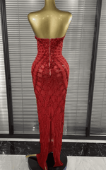 Catherine Strapless Shining Sequin Bodycon Gown Dress