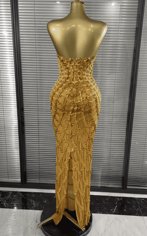 Catherine Strapless Shining Sequin Bodycon Gown Dress