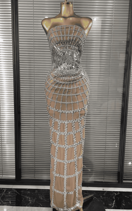Catherine Strapless Shining Sequin Bodycon Gown Dress