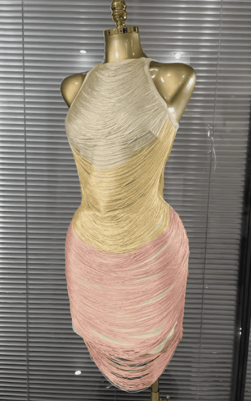 Beth Off Shoulder Tassel Bodycon Bandage Mini Birthday Dress