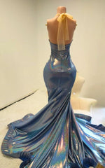 Crystal Scalloped Bodice Prom Dress With Deep V Plunge And Shimmering Metallic Train