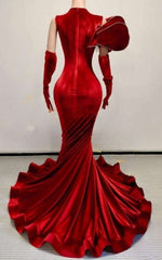 Avant Garde Petal Sleeve Prom Dress With Intricate Silver Beadwork And Deep V Plunge