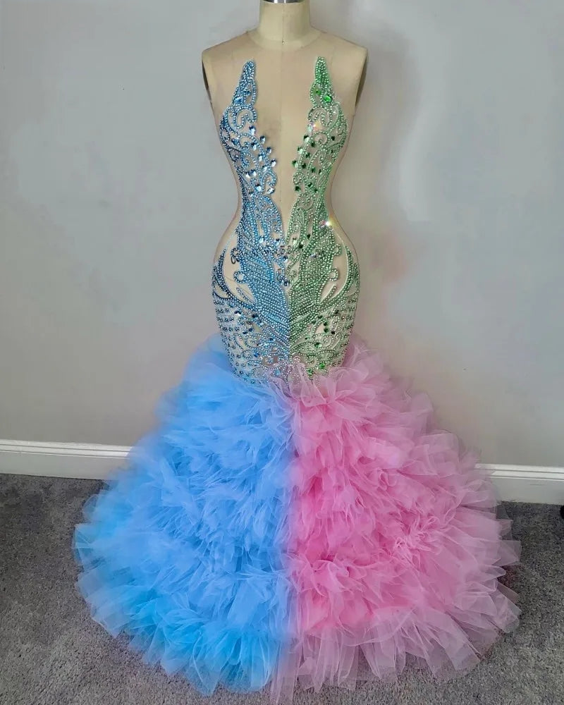 Colorful Mermaid Prom Dress
